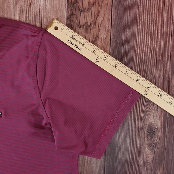 Greyson Mens Small Bird Embroidery Golf Ball Striped S/S Performance Polo Shirt - Picture 13 of 13